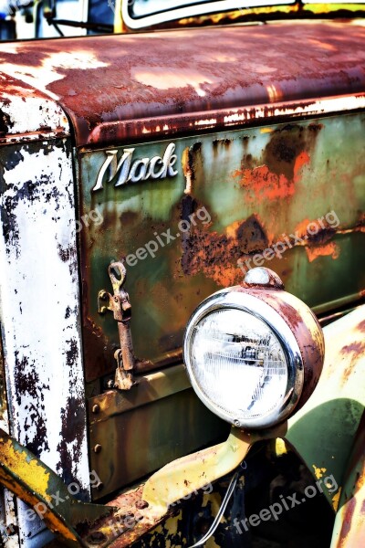 Color Old Truck Rusty Weathered Front Quarter