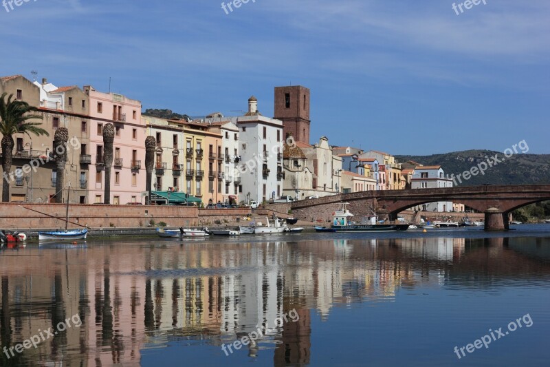 Italy Sardinia Bosa River Reflections