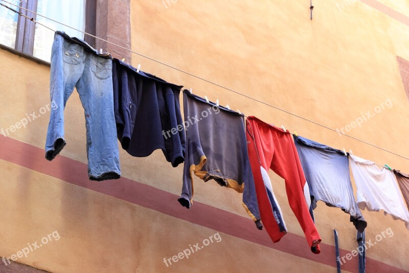 Italy Sardinia Bosa Washing Laundry