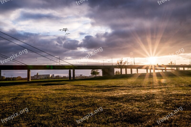 Düsseldorf Oberkassel Sun Sunset Sky