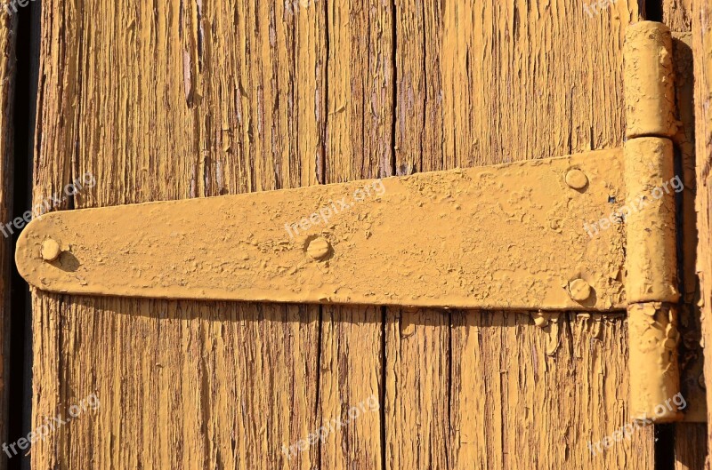 Door Hinges Old Door Tree Old Paint Wooden Background