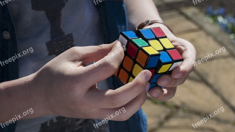 Cube Rubik Boy Puzzle Finger