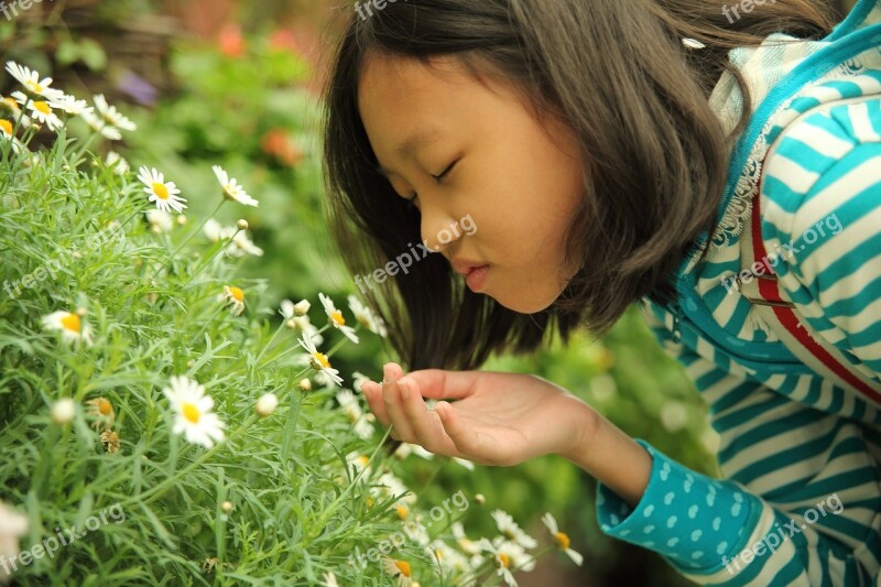 Smell Flower Girl Plant Flora