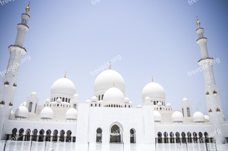 Abu Dhabi The Grand Mosque White Marble Free Photos