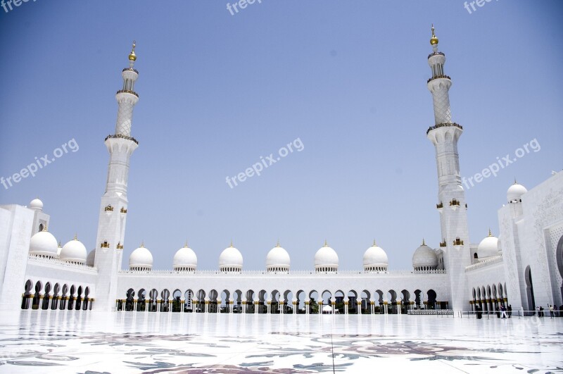 Abu Dhabi The Grand Mosque White Marble Free Photos