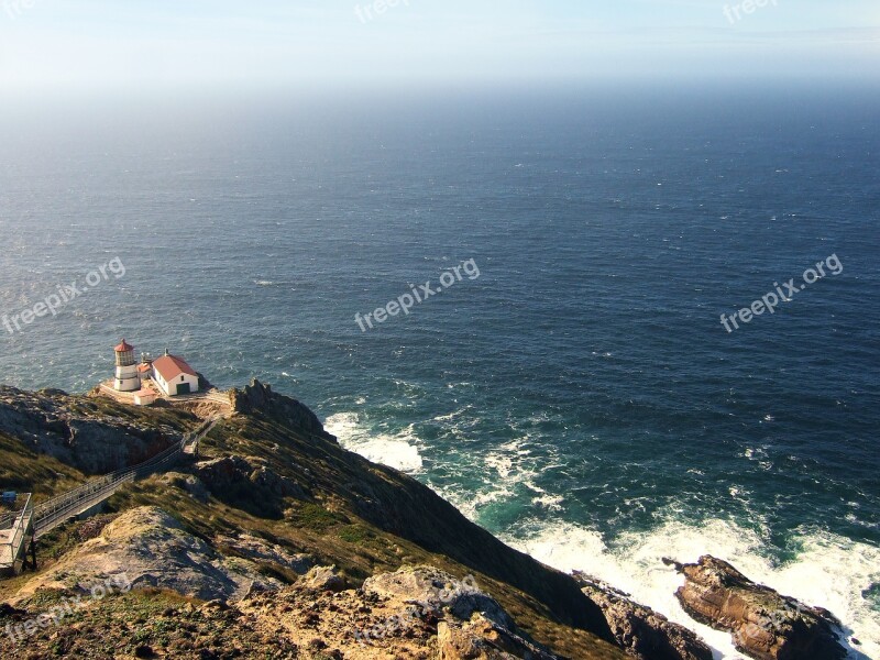 United States Sea Rock Waves Landscape