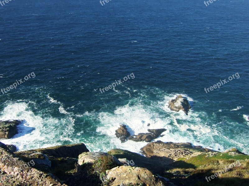 United States Sea Rock Waves Landscape