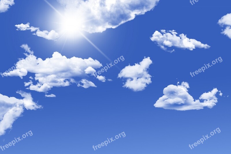 Sky Blue Blue Sky Blue Sky Clouds Nature