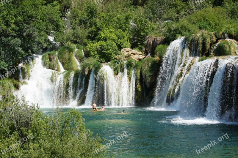 Croatia Waterfall Land Waterfalls Lakes