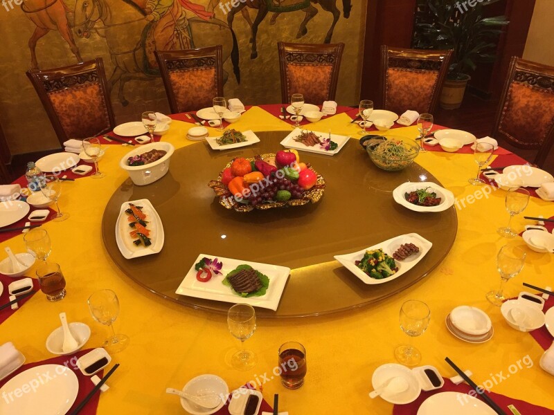 Dinner China Table Lazy Susan Meal