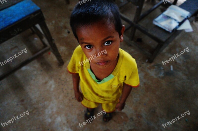 Cambodia Village Countryside Kid Child