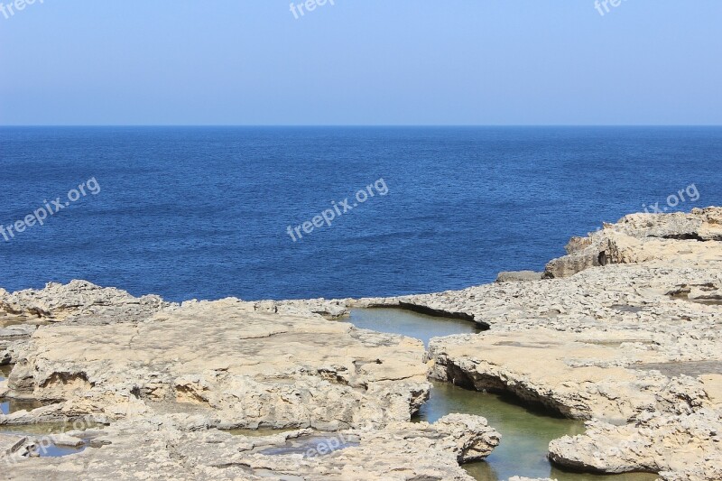 Coast Rock Pool Sea Nature Blue