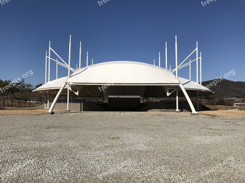 Building Concert Hall Formed Blue Sky Free Photos