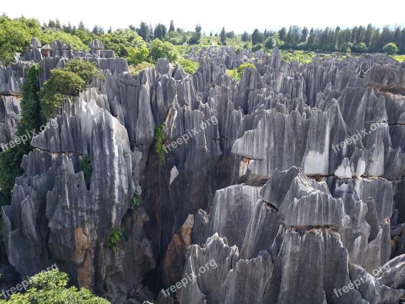 Stone Forest In Yunnan Province The Scenery Free Photos