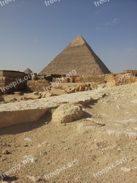 Egypt Pyramids Giza Stone Desert