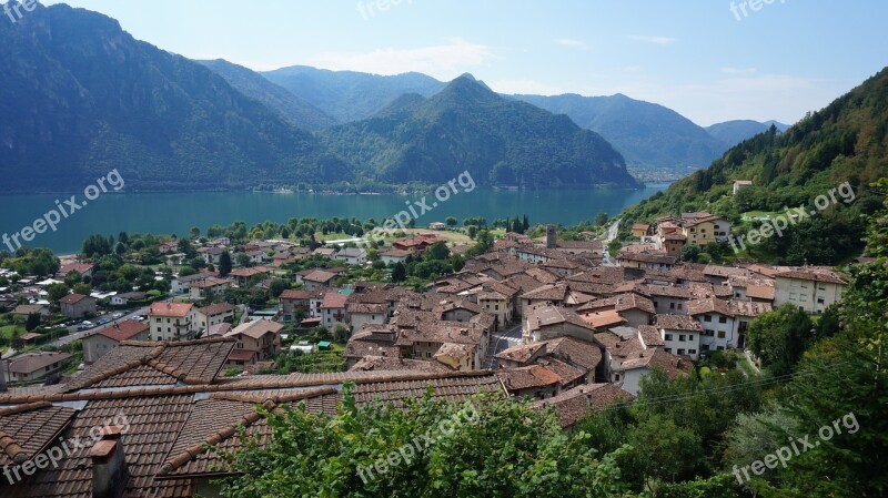 Lake Idro Lake Italy Alpine Roofs