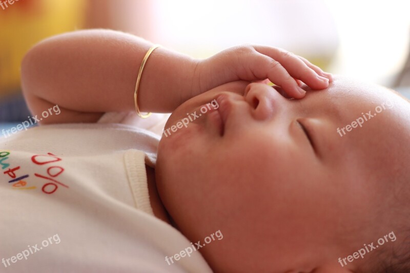 Newborn Sleeping Child Kid Baby