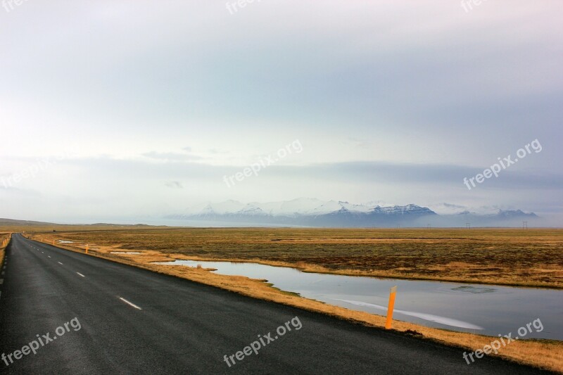 Road Mountain Lake Landscape Travel