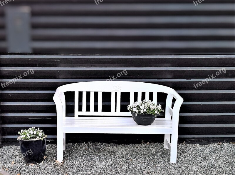 Wooden Bench Garden Bench Seating Furniture Painted White Nice Place