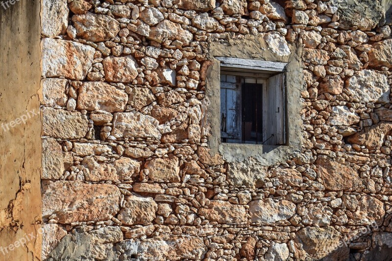 Wall Stone Window Old House Stone Wall