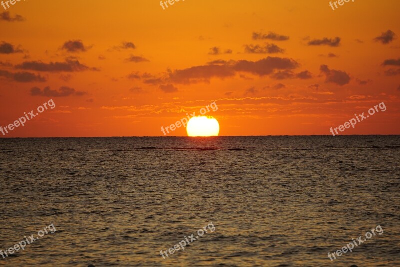 Sunset Beach Jamaica Sea Ocean