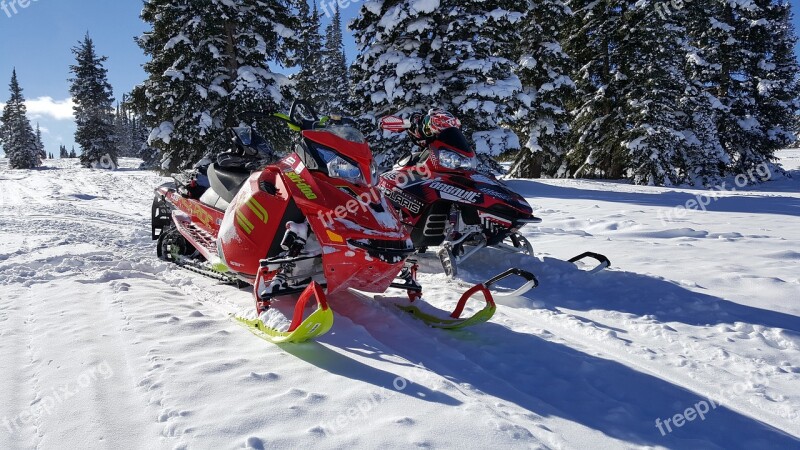 Snowmobile Snow Colorado Free Photos