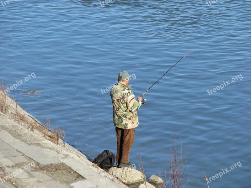 Man River Danube Fish Fisherman