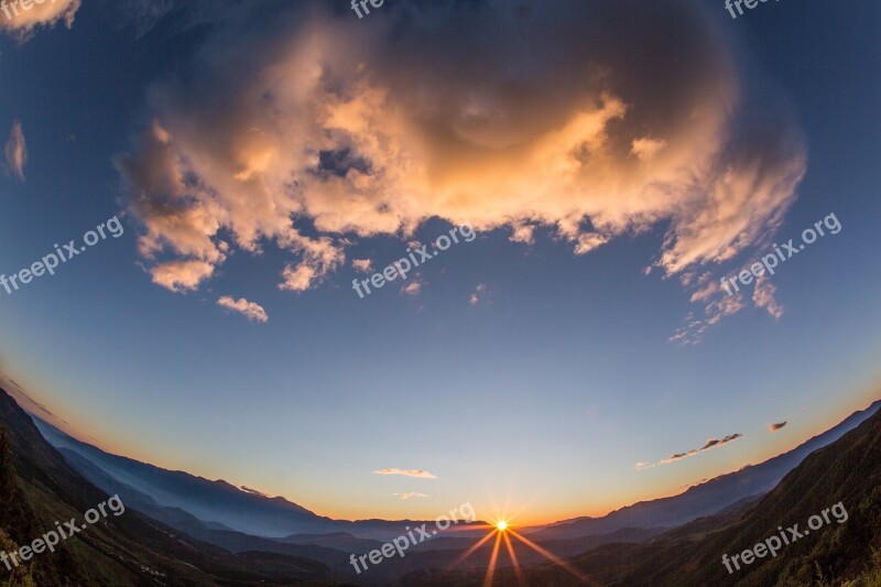 The Scenery Sky Sunset Wide Angle Free Photos