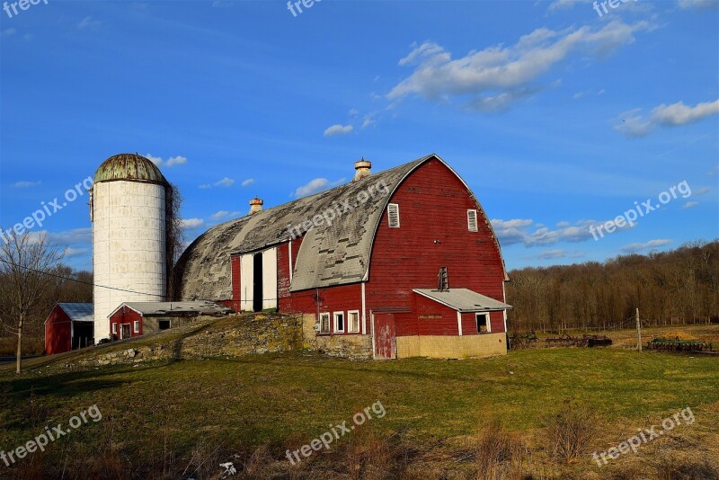 Farm Barn Rural Silo Agriculture