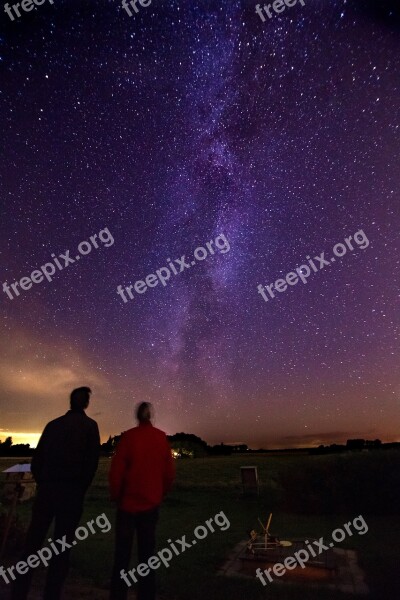 Milky Way Stars Night Astrofotografi Denmark