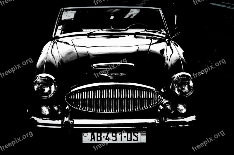 Austin Healey Car Old Car Classic Car Black And White