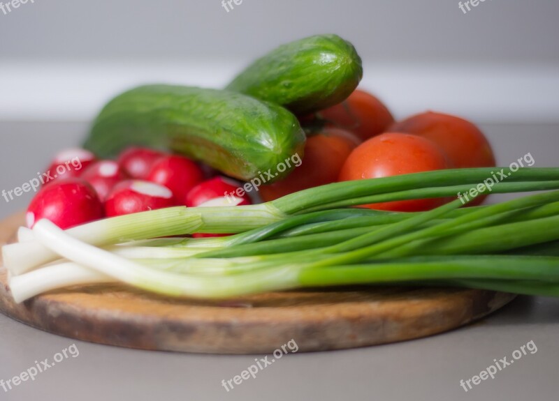 Vegetables Cucumber Onion Salad Food