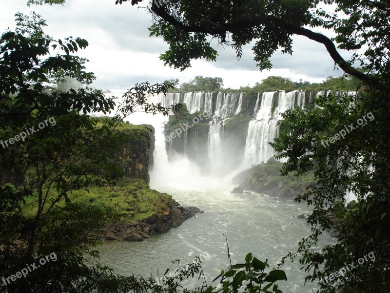 Iguazu Waterfall Falls Water Nature