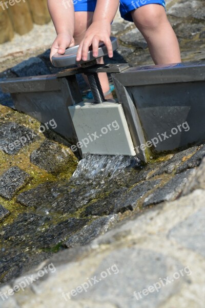 Sluice Lock Child Playing Water