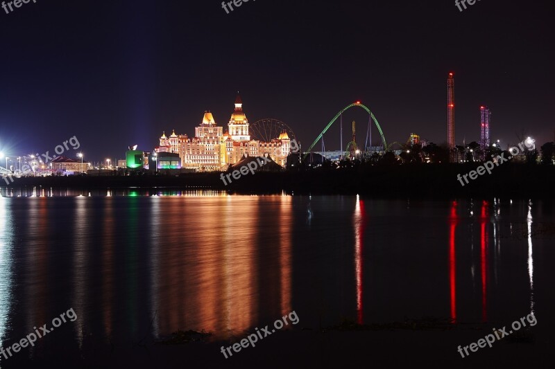 Sochi Hotel Bogatyr Illumination Night River