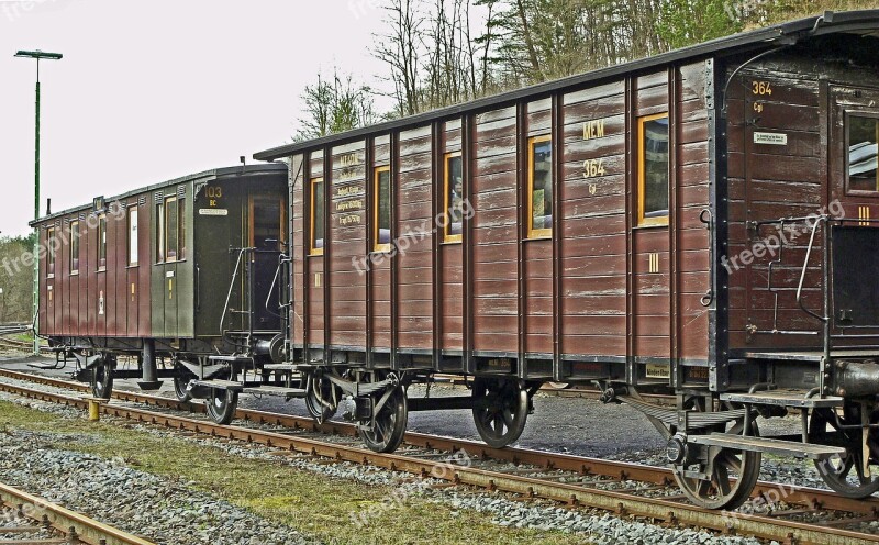 Passenger Train Car Prussian Historically Worked Wood Class