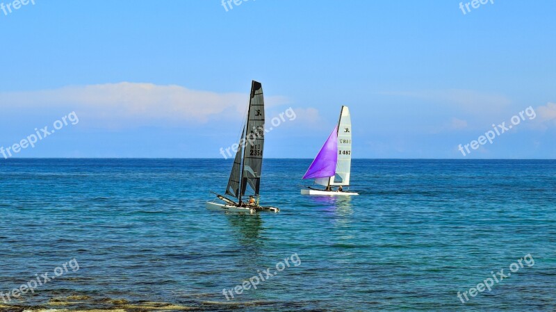 Catamaran Sailboat Sea Sailing Sport