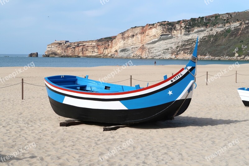 Nazareth Portugal Boat Beach City