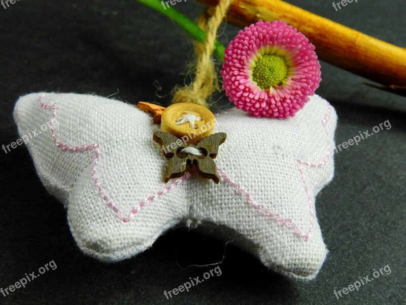 Pillow Button Butterfly Floor Wood