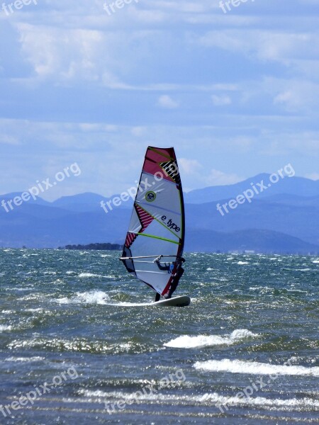 Windsurfing Water Sports Sea Wind Beach