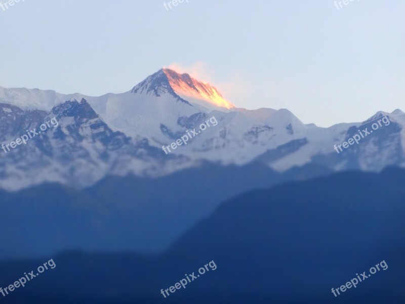 Mountain Nepal Porkara Himalayas Nature