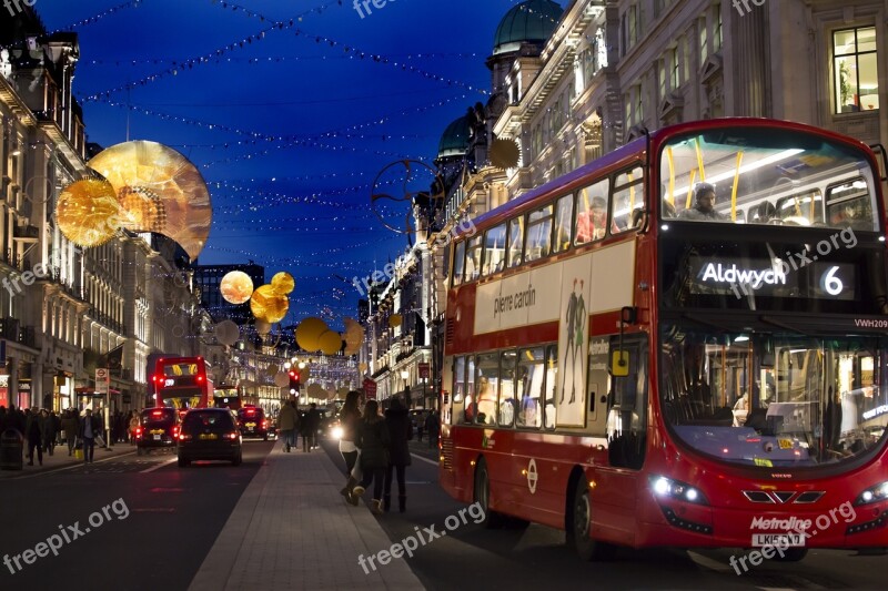 Regent Street Christmas Night Free Photos