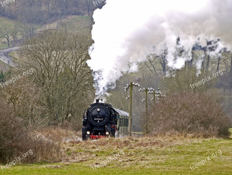 Steam Train Steam Locomotive Special Crossing Branch Line Eifel