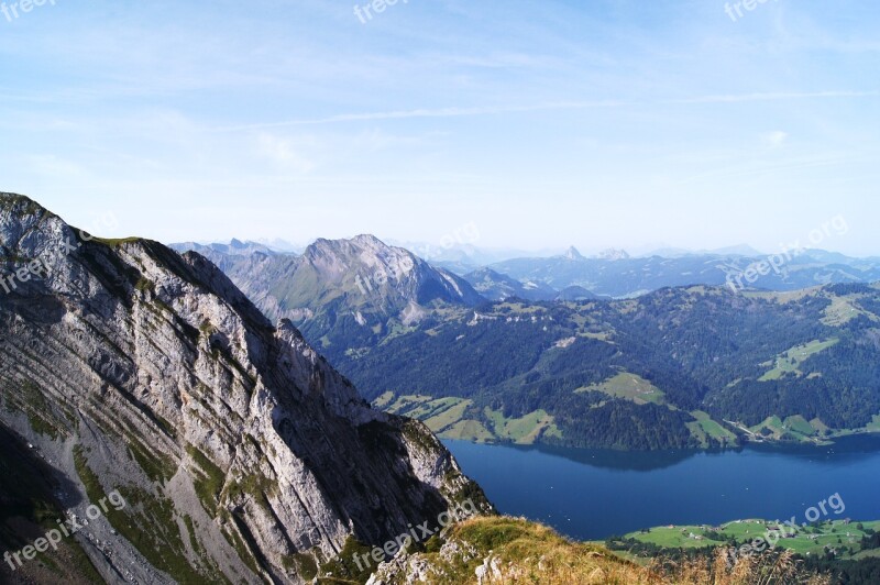 Bock Mattli Switzerland Alpine Mountains Lake