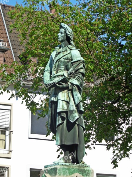 Schiller Figure Mainz Germany Monument