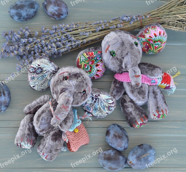 Soft Toy Elephant Lavender Plum Their Hands