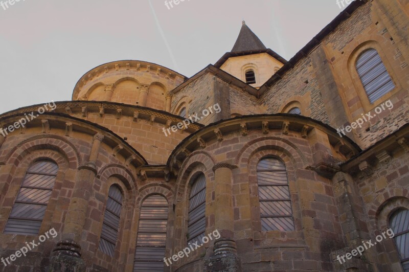 Abbey Conques Aveyron Bell Tower Free Photos