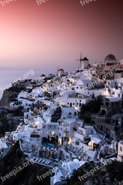 Greece Oia Sea Santorini Summer