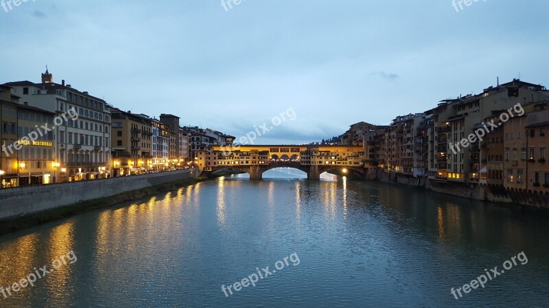 Florence Arno Tuscany Ponte Vecchio Italy