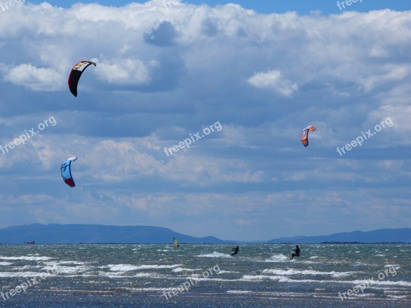 Sky Surf Extreme Sport Beach Sea Wind